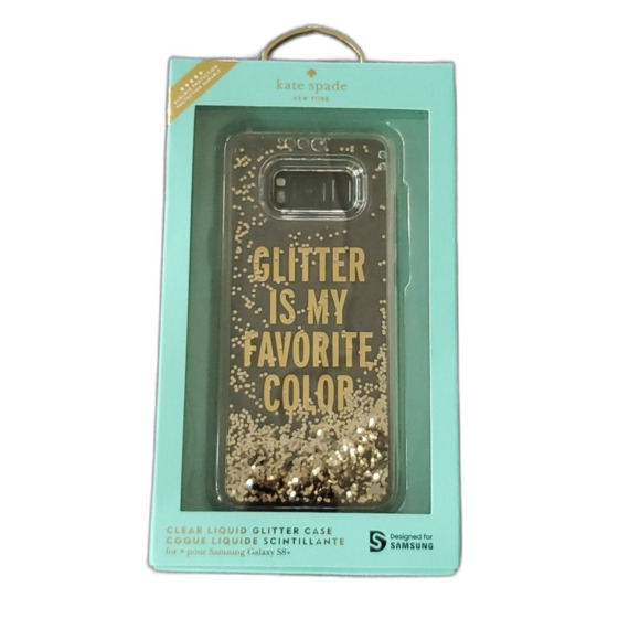 Kate Spade Phone CaseBox. Clear with Gold glitter NWT - Picture 1 of 3